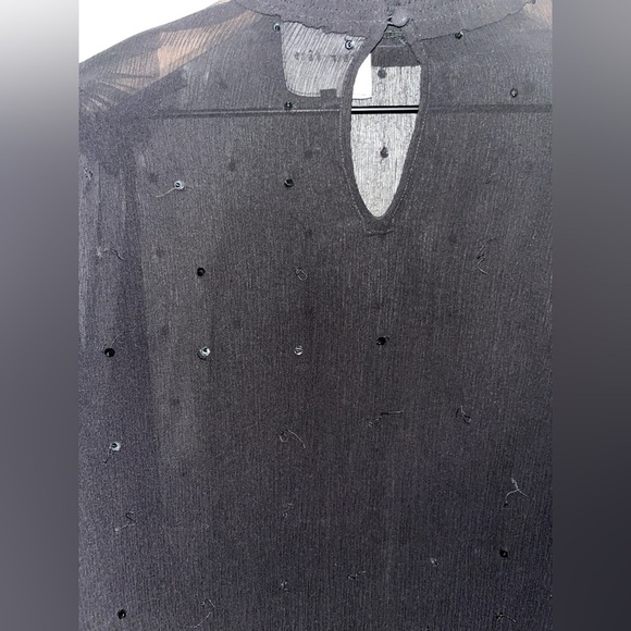 RETROFÊTE Black 100% Silk Mock Neck Blouse in Size XS - Picture 8 of 11